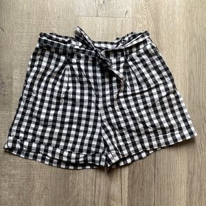 black and white checkered shorts